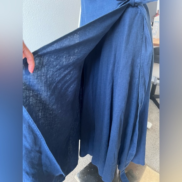 New Ralph Lauren Midi 100% Linen Navy Dress (8) - Picture 11 of 16